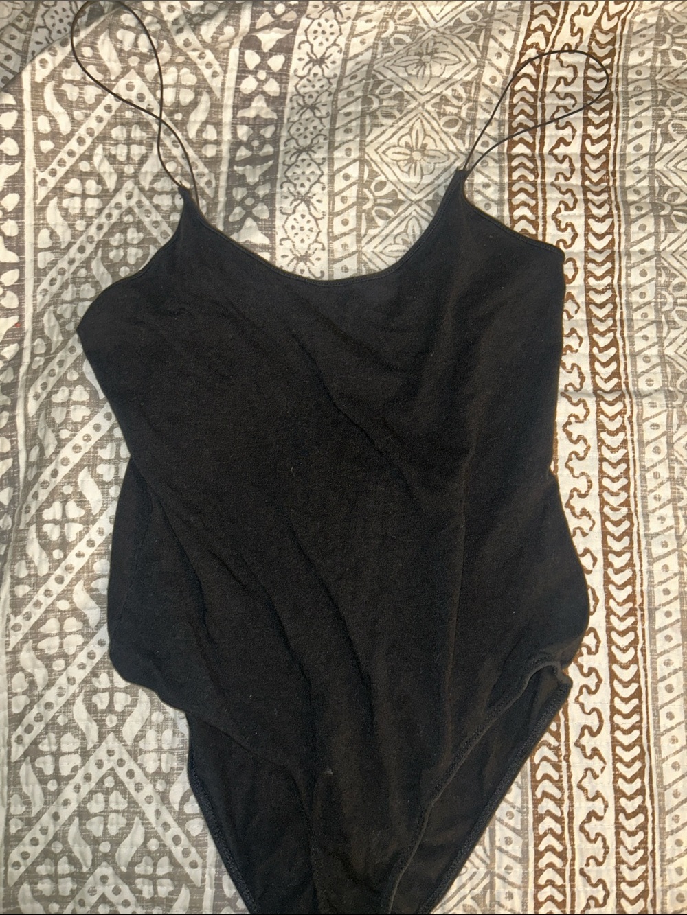 Black Spaghetti Strap Bodysuit